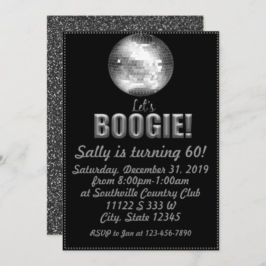 ディスコバースデー 招待状 (正面/裏面)