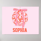 ディスコパーソナライズされたガールベッドルーム名前をカスタムするポスター ポスター (正面)