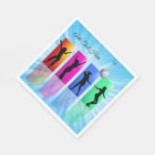 ディスコパーソナライズされたパーティーレトロナプキンス スタンダードランチョンナプキン (角)