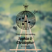 ディスコパーソナライズされたボール結婚の歓迎 アクリルサイン (ニュートラル)