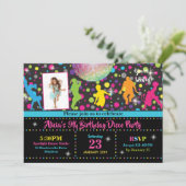 ディスコパーティの招待状ガールダンス誕生日招待状 招待状 (スタンド正面)