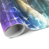 ディスコパーティーのネオンライトのクリスマスツリー ラッピングペーパー (ロールコーナー)