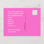 ディスコパーティーへの招待状 インビテーションポストカード (裏面)