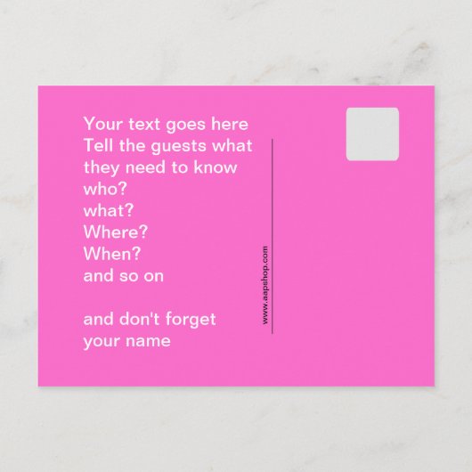 ディスコパーティーへの招待状 インビテーションポストカード (裏面)