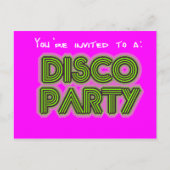 ディスコパーティーへの招待状 インビテーションポストカード (正面)