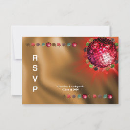 ディスコパーティーカスタム写真RSVP 出欠カード