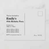 ディスコパーティーダンスパーティー70s金ゴールドディスコボールインビタ インビテーションポストカード (裏面)