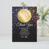 ディスコパーティーダンスパーティー70s金ゴールドディスコボール サンキューカード (スタンド正面)