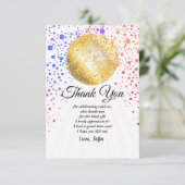 ディスコパーティーダンスパーティー70s金ゴールドディスコボール サンキューカード (スタンド正面)