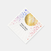 ディスコパーティーダンスパーティー70s金ゴールドディスコボール スタンダードカクテルナプキン (角)