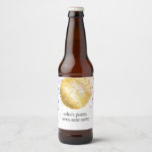 ディスコパーティーダンスパーティー70s金ゴールドディスコボール ビールラベル (正面)