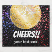 ディスコパーティーダンスパーティー70s金ゴールドディスコボール ビールラベル (シングルラベル)