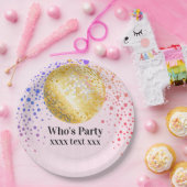 ディスコパーティーダンスパーティー70s金ゴールドディスコボール ペーパープレート (パーティー)