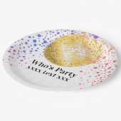 ディスコパーティーダンスパーティー70s金ゴールドディスコボール ペーパープレート (アングル)