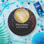 ディスコパーティーダンスパーティー70s金ゴールドディスコボール ペーパープレート (パーティー)