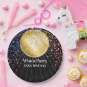 ディスコパーティーダンスパーティー70s金ゴールドディスコボール ペーパープレート (パーティー)