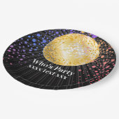 ディスコパーティーダンスパーティー70s金ゴールドディスコボール ペーパープレート (アングル)