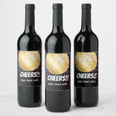 ディスコパーティーダンスパーティー70s金ゴールドディスコボール ワインラベル (ボトル)