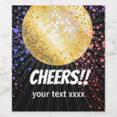 ディスコパーティーダンスパーティー70s金ゴールドディスコボール ワインラベル (シングルラベル)