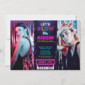 ディスコパーティーチケットパス 25歳の誕生日 招待状 (正面)