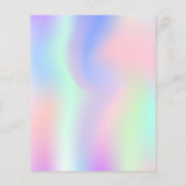 ディスコパーティーピンクのホログラフィック誕生日の招待 (裏面)