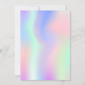 ディスコパーティーピンクのホログラフィック誕生日 招待状 (裏面)