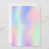 ディスコパーティーピンクミントグリーンホログラフィック誕生日 招待状 (裏面)