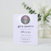 ディスコパーティーラベンダーバイオレット誕生日の招待 (スタンド正面)