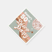 ディスコパーティーレトロ誕生日ナプキンス スタンダードカクテルナプキン (角)