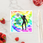 ディスコパーティー絞り染め大人レトロ誕生会 スタンダードカクテルナプキン (インサイチュ)