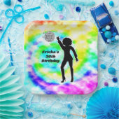 ディスコパーティー絞り染め大人レトロ誕生会 ペーパープレート (パーティー)