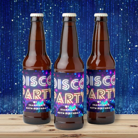 ディスコパーティー誕生日 ビールラベル
