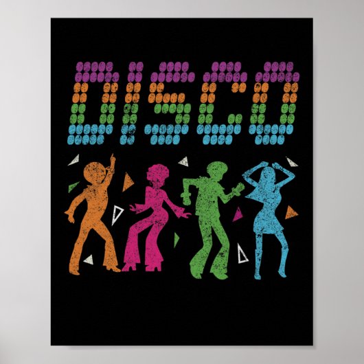 ディスコパーティー踊り70sスタイルレトロディスコヴィンテージ ポスター (正面)