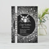 ディスコパーティー、シルバーミュージック、誕生日パーティー 招待状 (スタンド正面)