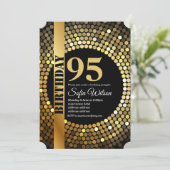 ディスコパーティー,金ゴールド, 95s，誕生日パーティーの招待 招待状 (スタンド正面)