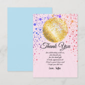 ディスコパーティ ダンスパーティ 1970年代 ゴールド ディスコボール 招待状 (正面/裏面)