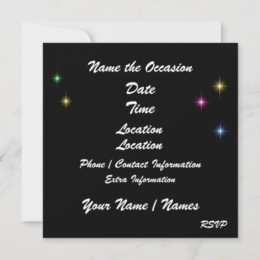 ディスコパーティ 招待状 (裏面)