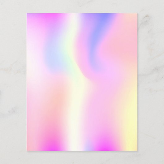 ディスコピンクのホログラフィック予算誕生日の招待状 (裏面)