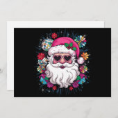 ディスコピンクサンタおもしろいクリスマスパーティー シーズンカード (正面/裏面)