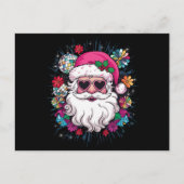 ディスコピンクサンタおもしろいクリスマスパーティー シーズンポストカード (正面)