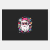 ディスコピンクサンタおもしろいクリスマスパーティー ラッピングペーパーシート (正面)