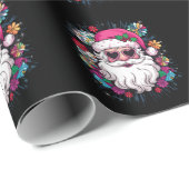 ディスコピンクサンタおもしろいクリスマスパーティー ラッピングペーパー (ロールコーナー)