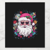 ディスコピンクサンタおもしろいクリスマスパーティー ワインラベル (シングルラベル)