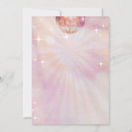 ディスコピンクティール（緑がかった色）レトロダンス30th誕生日パーティー 招待状 (裏面)