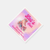 ディスコピンクレトロローラスケートで滑るバチェロレッテ部品 スタンダードカクテルナプキン (角)