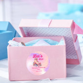 ディスコピンクレトロローラースケート独身最後の夜 ラウンドシール