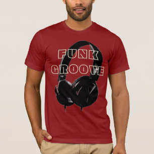 ディスコファンキーヘッドフォン音楽エンターテイメントレトロ Tシャツ