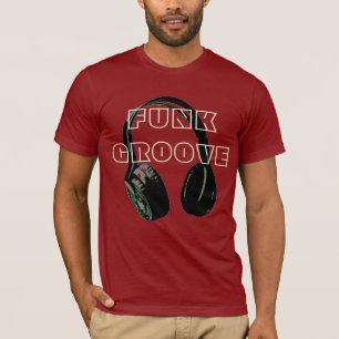 ディスコファンキーヘッドフォン音楽エンターテイメントレトロ Tシャツ