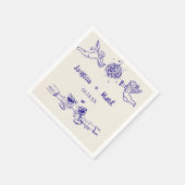 ディスコファンキーレトロハンドドロー結婚ズ・ナプキン スタンダードカクテルナプキン (角)