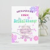 ディスコフローラレトロパープルブライダルシャワー招待 招待状 (スタンド正面)